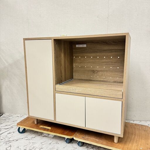 4638 森田工芸 キャビネット レンジボード 食器棚 収納棚 幅78cm 高さ123.2cm 愛知県岡崎市 直接引取可 4638 森田工芸 キャビネット レンジボード 食器棚 収納棚 幅78cm 高さ