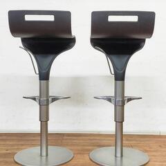 イタリア製 miniforms ミニフォームズ moos カウンターチェア 回転 昇降 モダン 2脚セット 家具 椅子 ハイチェアの画像