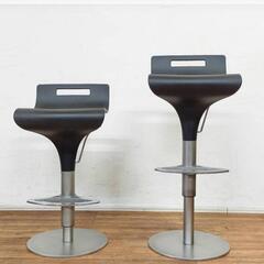 イタリア製 miniforms ミニフォームズ moos カウンターチェア 回転 昇降 モダン 2脚セット 家具 椅子 ハイチェアの画像