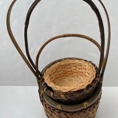 竹籠 竹クラフト 竹細工　花籠 6個 お花 フラワー 園芸用品 小物入 バスケット ガーデニングの画像