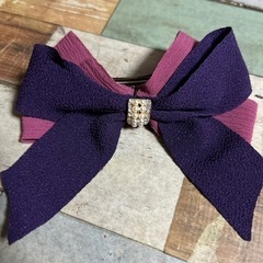 バレッタ リボン🎀 ヘアアクセサリー リメイク ハンドメイドの画像