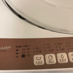 SHARP 風乾燥付き全自動洗濯機 ES-T712