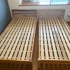 家具 ベッド 2台シングルベッド