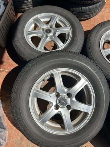 ホイール　FEID 14インチ　4穴　5.5J タイヤ　BRIDGESTONE ECOPIA NH100 20年製　185/70 R14 夏タイヤ