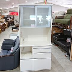 松田家具｜ラッキー｜モイス付｜ガラス引戸扉｜キッチンボード