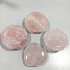 〇【4個セット】ローズクォーツ?ハート ローズ バラ 天然石 パ...