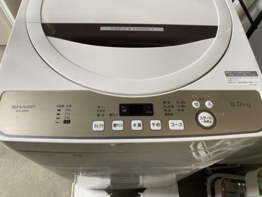 2019年製　シャープ　ES-GE6D 全自動洗濯機　6kg