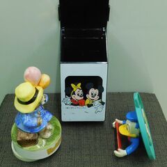 パディントンのオルゴール、ミッキー＆ミニーの小物（郵便物）入れ、ドナルドダックの呼鈴の画像