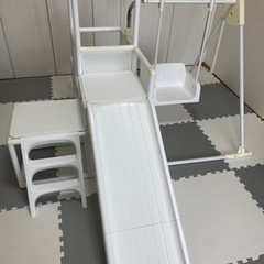 決まりました。室内遊具3段ジム、滑り台、鉄棒、ブランコ