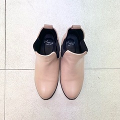 【オーソドックス】サイドゴアブーツ Sサイズ ベージュ ショート丈の画像