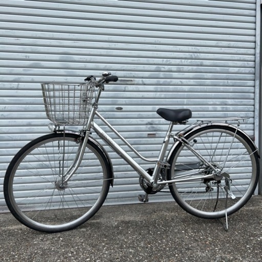 美品中古27インチ自転車 ノーパンタイヤシティサイクルママチャリ