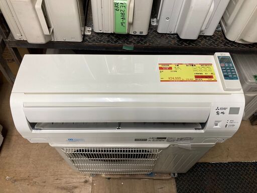 K05239　中古エアコン 三菱 2018年製 主に6畳用 冷房能力 2.2KW / 暖房能力 2.5KW