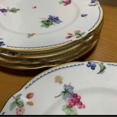 日本製◾️Sango 三郷陶器  フルーツ柄ケーキ皿５枚　プレー...