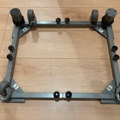 HEIAN SHINDO 洗濯機台 ドラム式縦式両対応 キャスター付 グレー 耐荷重150kg(移動時100kg) 幅48-78×奥行39-61cm DS-150 平安伸銅工業の画像