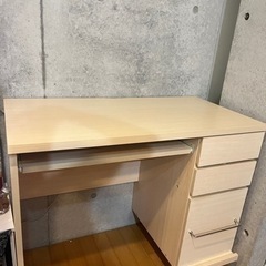 【LOWYA】パソコンデスク/幅90cm/PC収納/引き出し/マ...