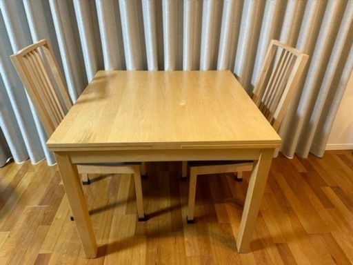 【再出品】IKEA BJURSTA 伸縮ダイニングテーブル&チェア2脚