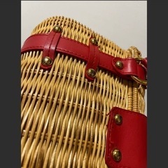 かごバッグ トランク風 赤 ハードの画像