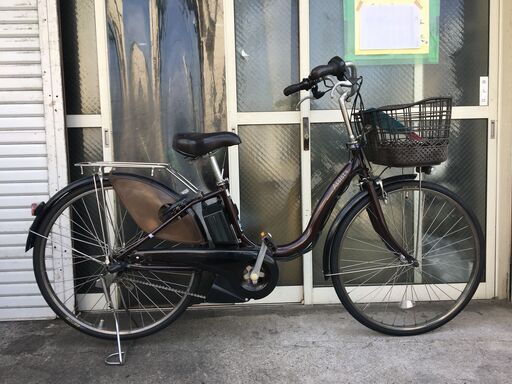 地域限定送料無料　ブリヂストン　アシスタ　新基準　子供乗せ　12,8AH　茶色　ナチュラ　ビビ　神戸市　電動自転車