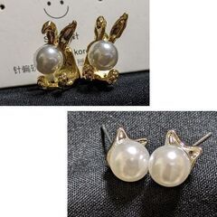 パール調ピアス3点セット（新品）の画像