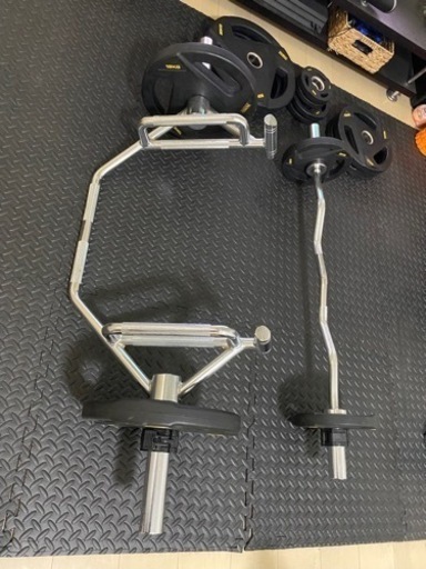 トラップバー、Ezバーセット プレート、マットつき