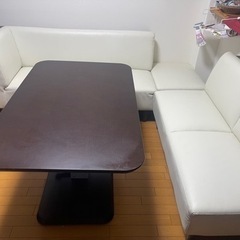 ニトリ昇降デスクエル字型ソファセット