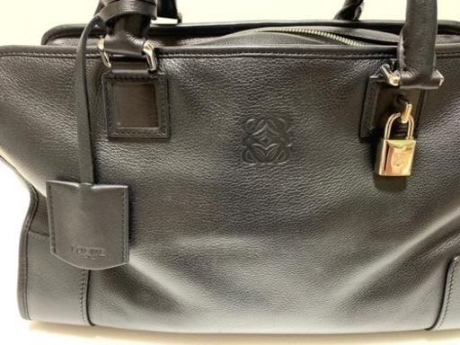 LOEWE ロエベ　アマソナ　黒色レザー　アナグラム型押し　カデナ　エンボスレザー　ミニボストン　ハンドバッグ　正規品　29万円で購入