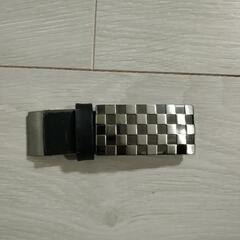 ベルト　バックル　市松模様　チェック