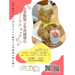 水苔動物と多肉植物のワークショップ - 八戸市