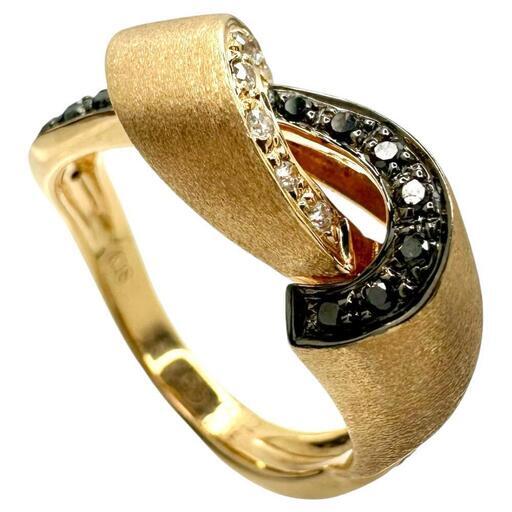 ブラックダイヤモンド リング レディース ゴールド 18k パヴェ ウェーブ クロス k18 セール 2024 夏 ブラックダイヤモンド リング 指輪 レディース パヴェ k18 18k 18金