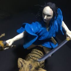 石粉粘土作品「The Tengu and the Samurai」の画像