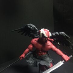 石粉粘土作品「The Tengu and the Samurai」の画像
