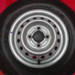 スズキ エブリィ純正12インチホイール 4本 4J 4H 100 DUNLOP WINTER MAXX 145R12 6PR LT スタッドレスタイヤ キャリィ 軽トラ 軽バンの画像