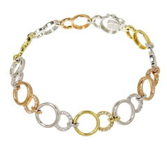 スリーカラー サークル ダイヤモンド 計0.50ct ブレスレッ...