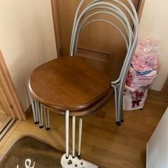 アイアン　スチール　椅子　まとめ　木製座面　グレー　ブラウン　家...