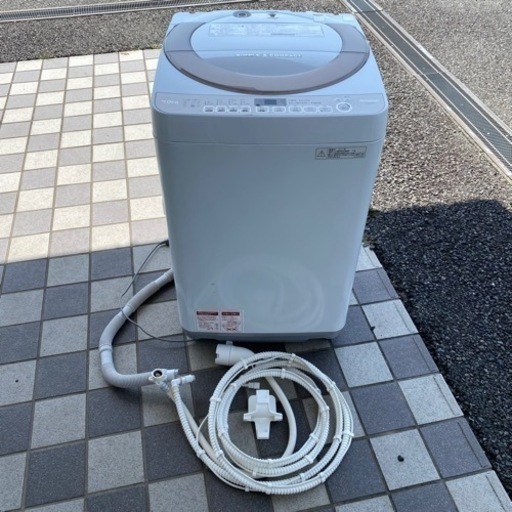 【動作品】SHARP シャープ 全自動電気洗濯機 ES-KS70S-N ホワイト 洗濯7.0kg 乾燥3.0kg 風乾燥 2017年製