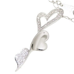 ハートモチーフ　18金　ホワイトゴールド　ダイヤモンド　ネックレス 約40cm ハートモチーフ 18金 ホワイトゴールド ダイヤモンド ネックレス 約40cm