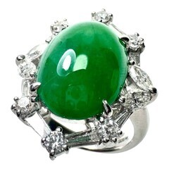 11号 翡翠/ヒスイ 7.70ct ダイヤモンド 計1.26ct...