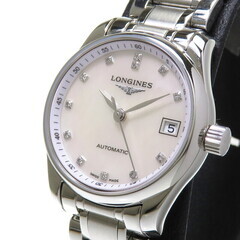 【LONGINES/ロンジン】 L2.128.4.87.6 マスターコレクション 12PD 腕時計 ステンレススチール/シェル 自動巻き/オートマ ホワイト レディース【中古】【真子質店】【GD】【IITT】