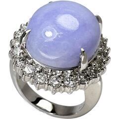 13号 ラベンダーヒスイ/翡翠 17.60ct ダイヤモンド計 ...