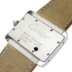 【CARTIER/カルティエ】 480619CE ミニタンク ディヴァン 腕時計 ステンレススチール/レザー クオーツ アイボリー レディース【中古】【真子質店】【GD】【IMoDx】の画像