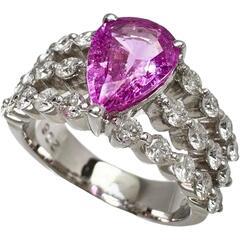 12号 ピンクサファイア 2.06ct ダイヤモンド計 0.80ct リング・指輪 K18WGホワイトゴールド 18金 6.8g レディース【中古】【真子質店】【NN】【TIDMo】