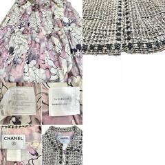 【CHANEL/シャネル】 P22053/W03212 ステンカラーコート/レーヨン/麻/ウール/ポリウレタン/アクリル/シルク アイボリー系 レディース【中古】【真子質店】【GD】【Ixxx】の画像
