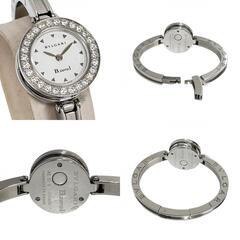 【BVLGARI/ブルガリ】 B-ZERO1/ビーゼロワン BZ22S  ダイヤベゼル バングルウォッチ 腕時計 ステンレススチール/ダイヤモンド クオーツ 白文字盤 レディース【中古】【真子質店】【GD】【IYMox】の画像