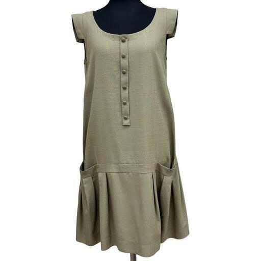 【FOXEY NEW YORK/フォクシー ニューヨーク】 クルーネック ワンピース ポリエステル/100% ベージュ レディース【中古】【真子質店】【GD】【Mox】