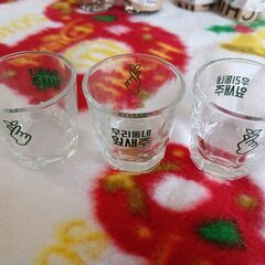 韓国焼酎指ハートグラス８個セットの画像