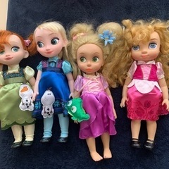 ディズニープリンセス　人形　ドール　アナ、エルサ、ラプンツェル、...
