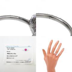 6.5号 ピンクサファイア 0.52ct ダイヤモンド 計0.39ct リング・指輪 Pt900プラチナ 2.0g レディース【中古】【真子質店】【NN】【MaMax】