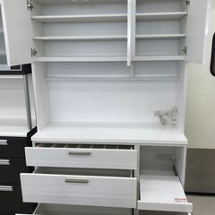 ★ジモティ割あり★  レンジボード ホワイト H190×D42×W120 クリーニング済み HJ2808