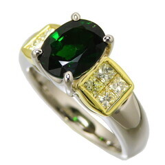 9号 クロムトルマリン 1.67ct ダイヤモンド 計0.50ct リング・指輪 Pt900プラチナ/K18ゴールド 18金 9.5g レディース【中古】【真子質店】【NN】【MoMaS】