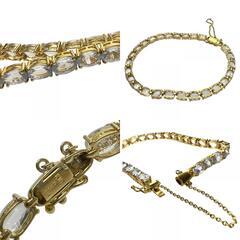 ホワイト〜淡いブルーサファイア 20.05ct ブレスレット K18ゴールド 13.5g 16.5cm レディース